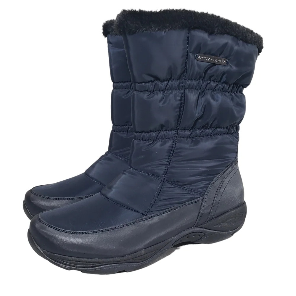 Life Stride Element2 Dark Blue Faux Fur Zip Winter Boots Sz 8M